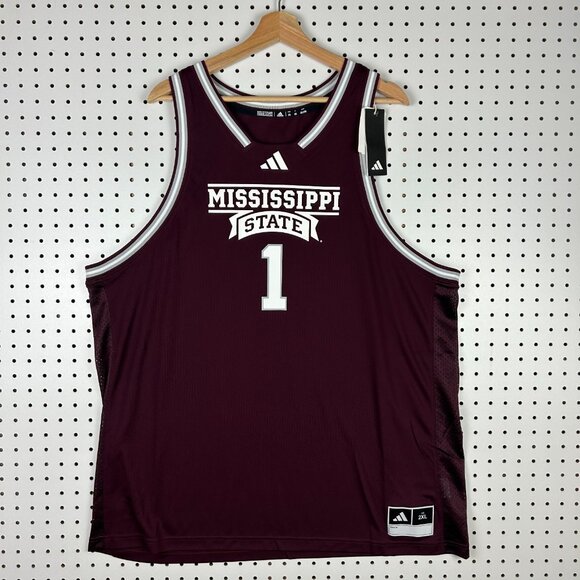 Mississippi‎ State Bulldogs Basketball Jersey Sz XXL NWT $90 RETAIL Maroon White
